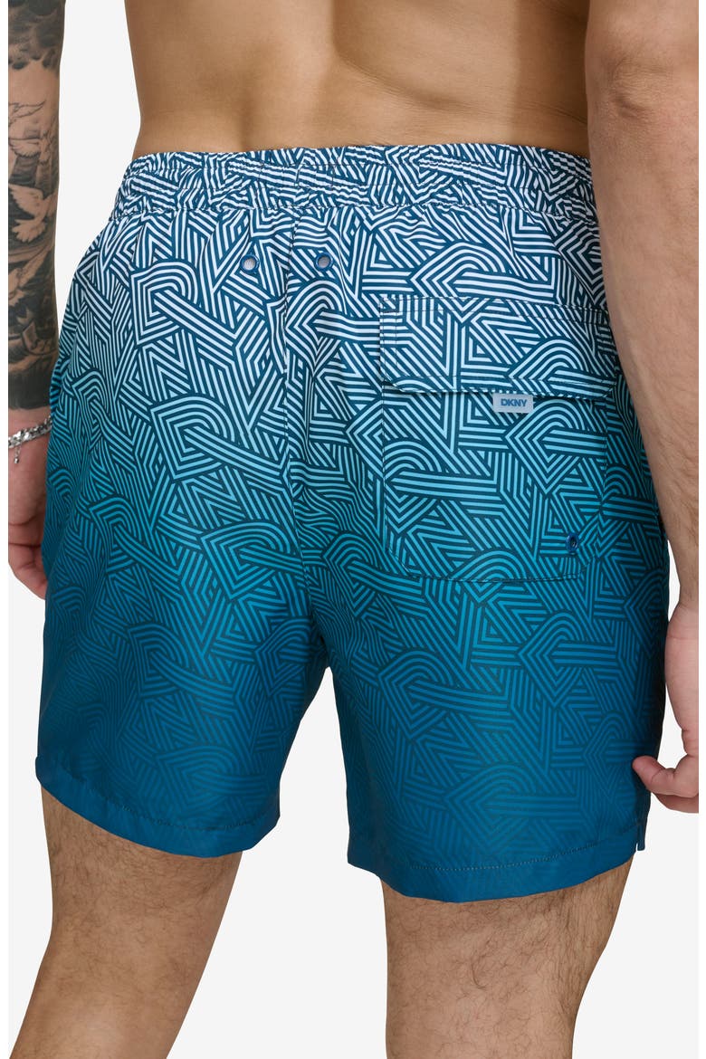 Ombré Crosswalk Swim Trunks, Alternate, color, POSEIDON