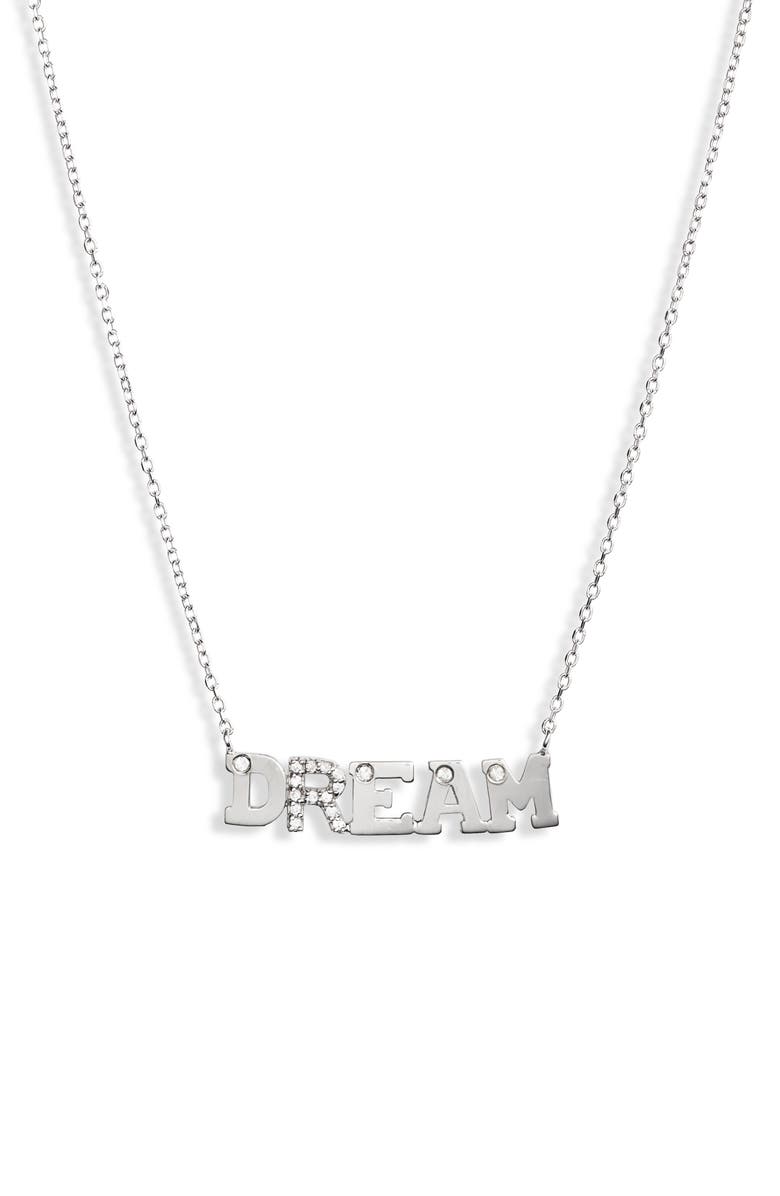 Anzie Typewriter Dream Sapphire Pendant Necklace, Main, color, Silver/ Sapphire