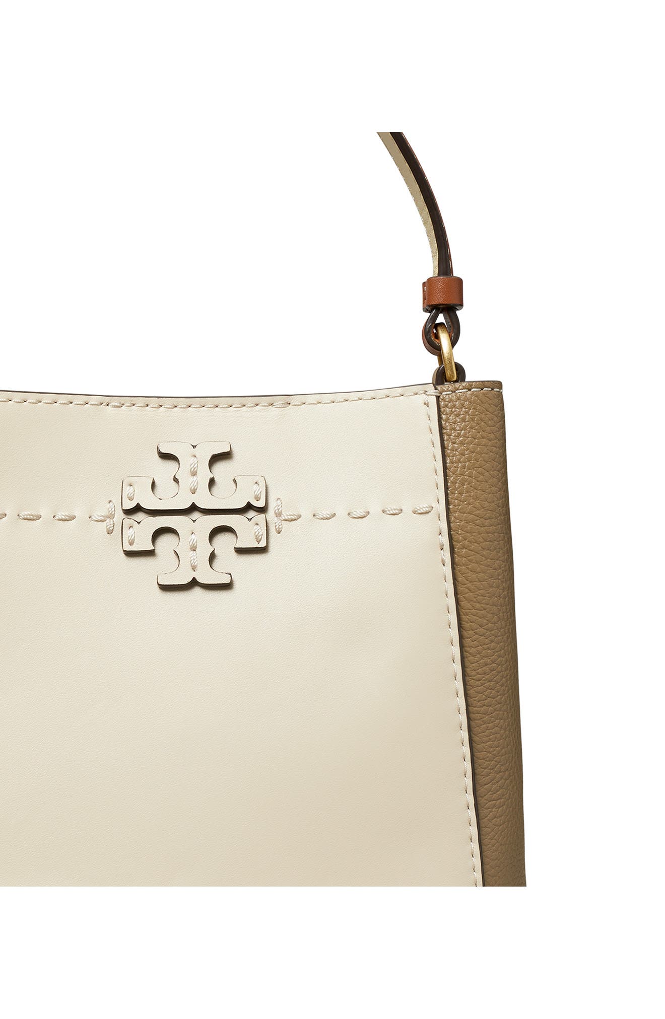 Tory Burch McGraw Colorblock Leather Bucket Bag, Alternate, color, 