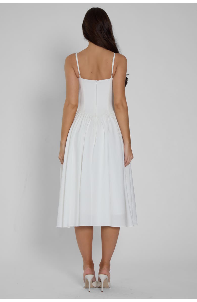 LEAU Ballerina Bustier Midi Dress, Alternate, color, White