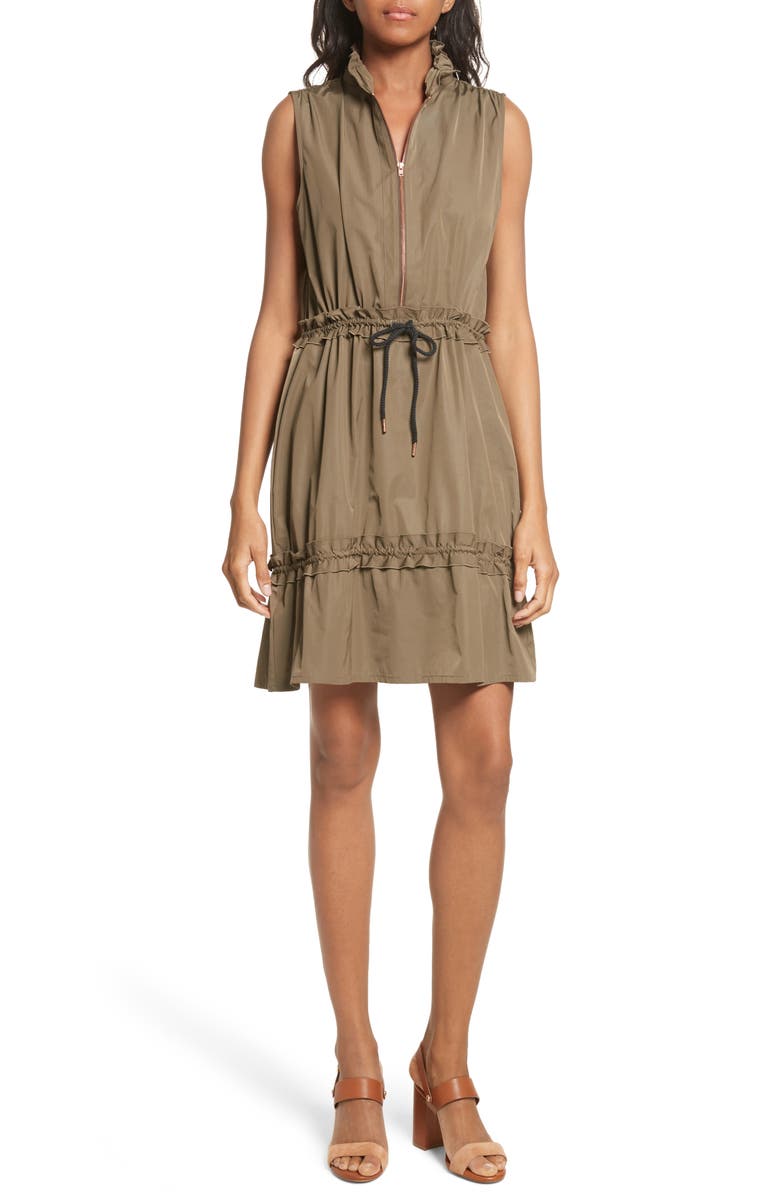 See by Chloé Cinch Waist Army Dress, Main, color, 