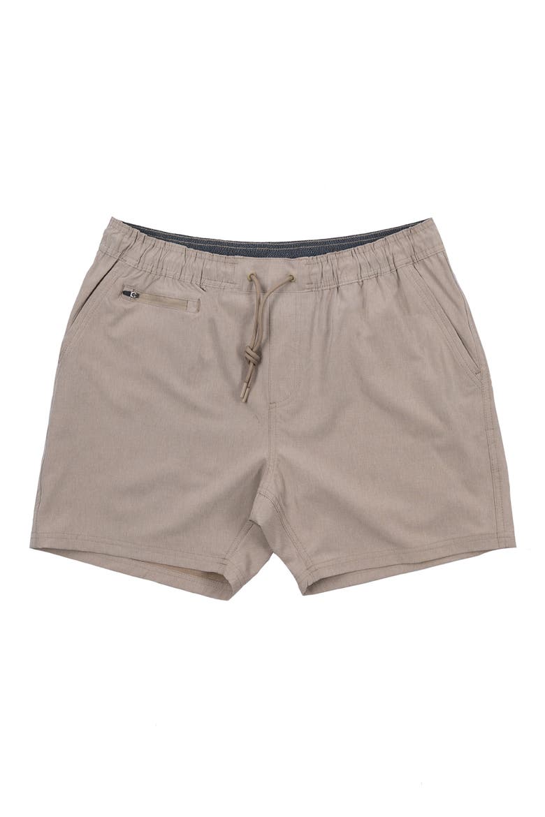 Hybrid Elastic Waist Shorts, Main, color, KHAKI
