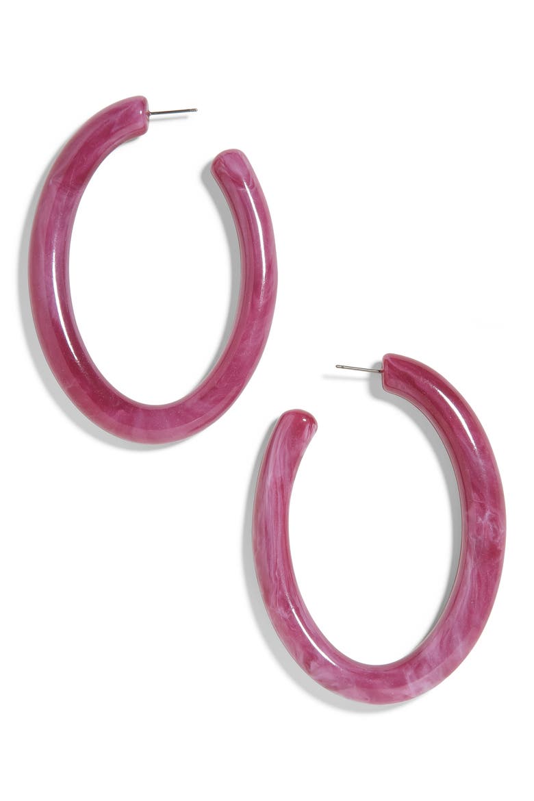 Pernille Resin Hoop Earrings, Main, color, PURPLE