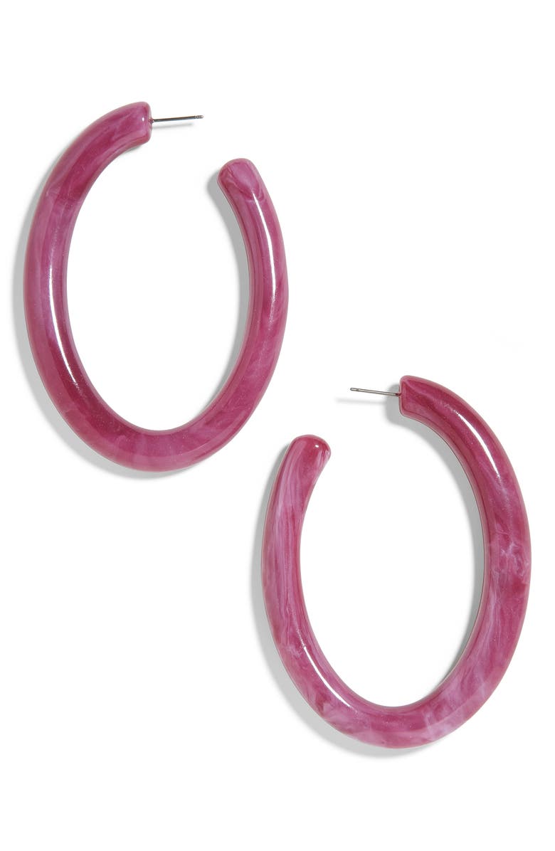 BaubleBar Pernille Resin Hoop Earrings, Main, color, 