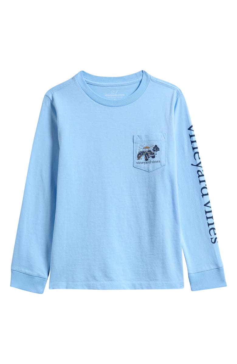 vineyard vines Kids' Autumn Truck Long Sleeve Cotton Graphic T-Shirt, Main, color, Jake Blue