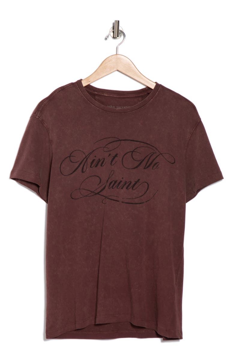 John Varvatos Ain't No Saint Graphic T-Shirt, Alternate, color, Merlot