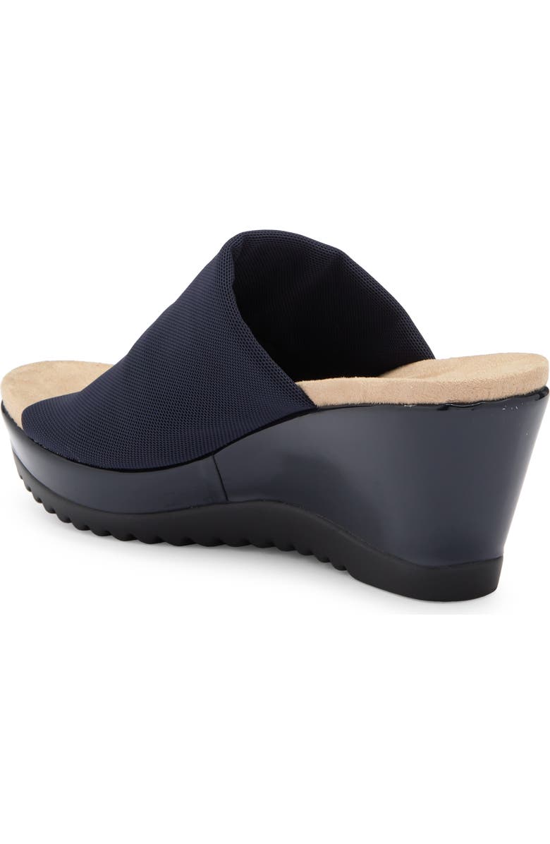 Anne Klein Rellin Wedge Sandal, Alternate, color, Navy Mesh