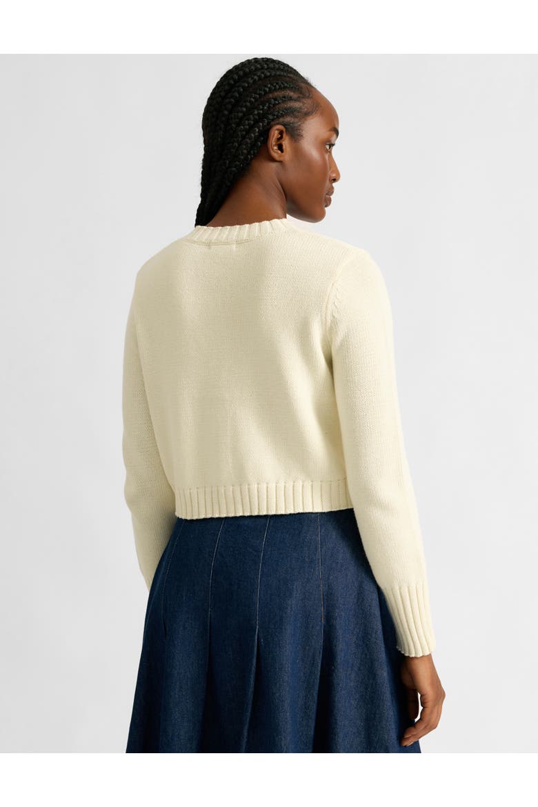 Cotton Cropped Cardigan, Alternate, color, Cream