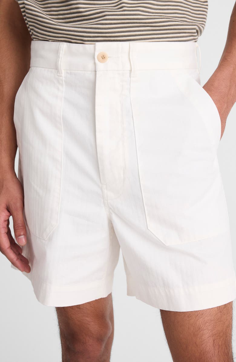 Madewell Herringbone Twill Fatigue Shorts, Alternate, color, Soft White