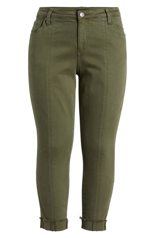 Kut From The Kloth Amy Crop Straight Leg Twill Pants In Tree