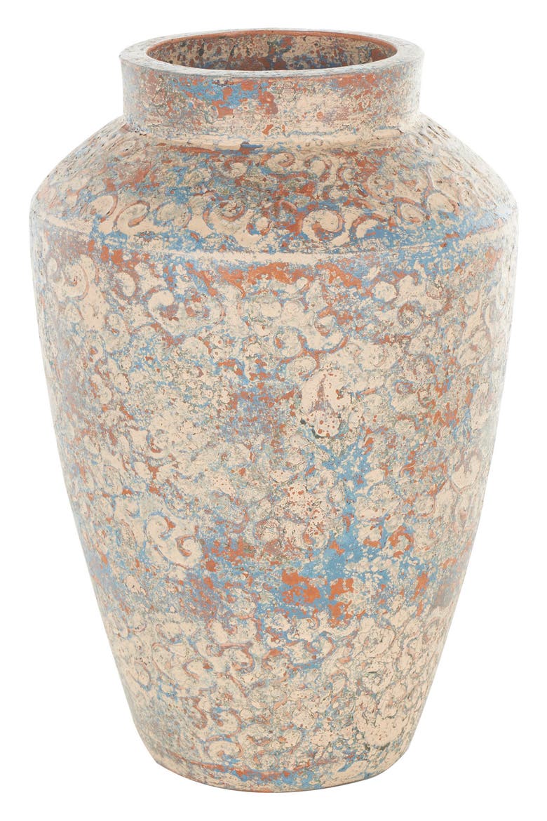Red Clay Ceramic Vase, Main, color, BEIGE