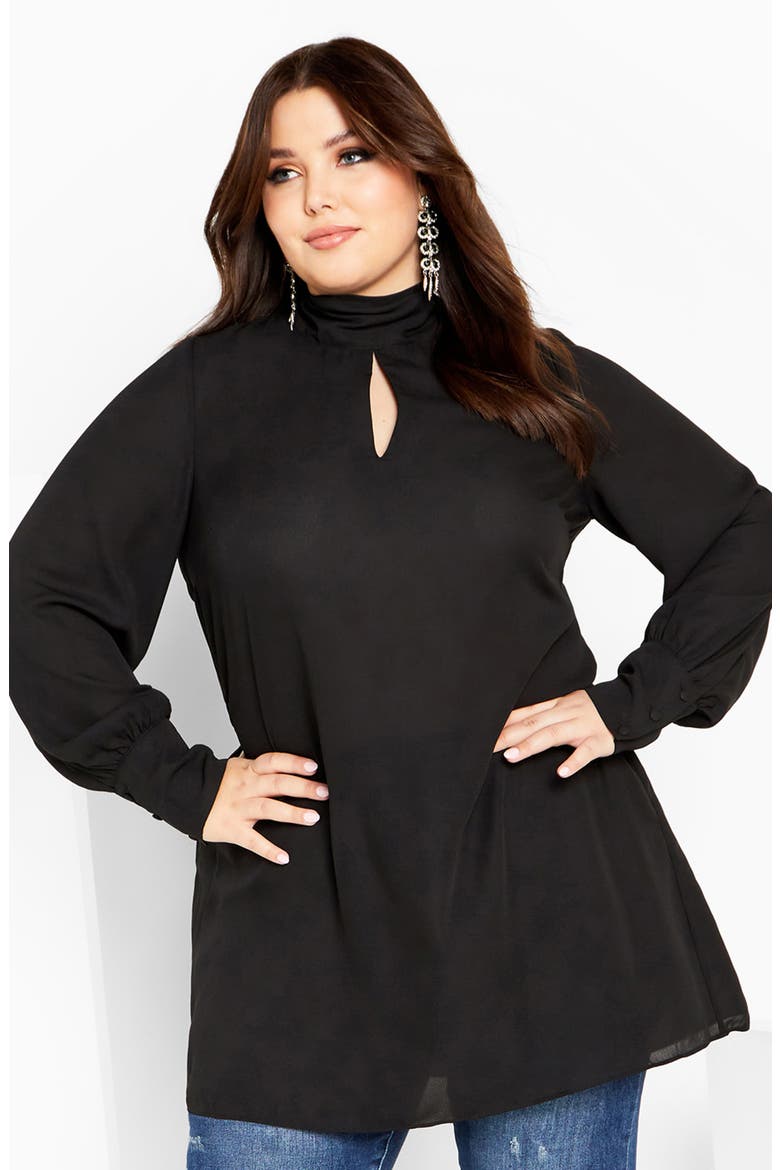 Bow Tunic Top, Alternate, color, BLACK