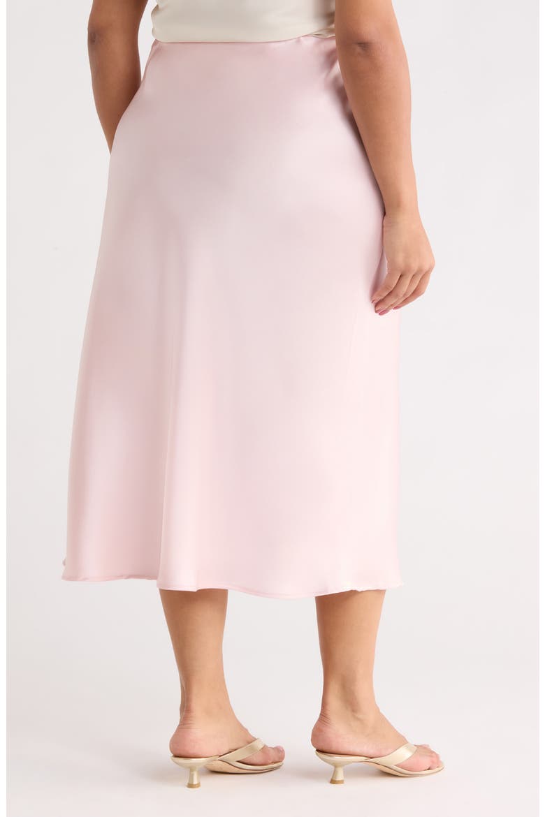 Satin Midi Skirt, Alternate, color, BABY PINK