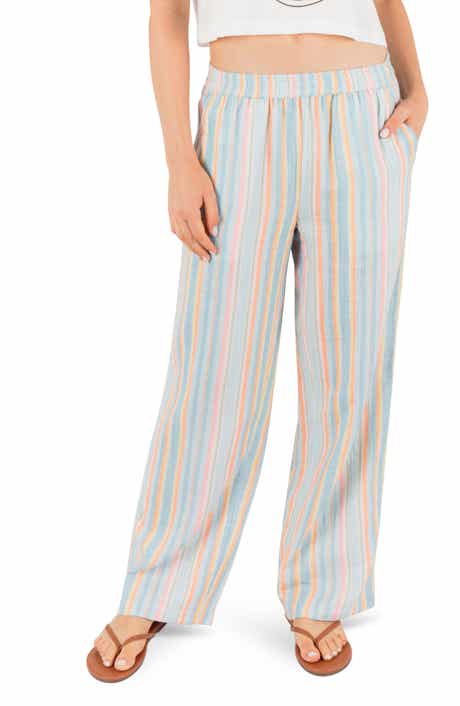 Avalon Stripe Cotton Gauze Wide Leg Pants