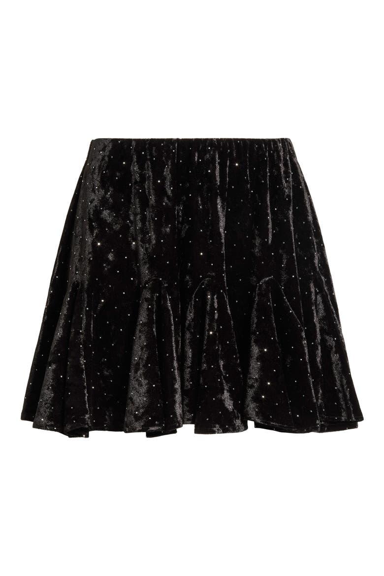 Velvet Miniskirt, Alternate, color, BLACK