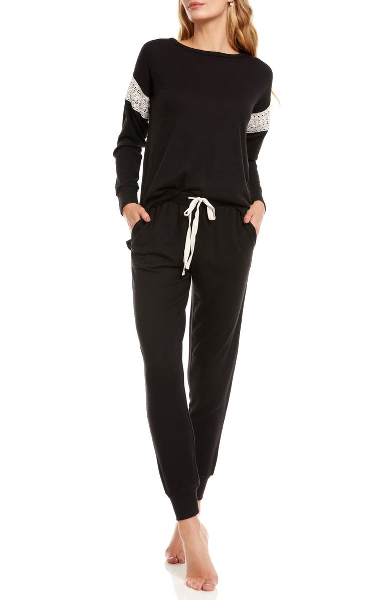 Flora Nikrooz Alexandra Brushed Knit Pajamas, Main, color, 