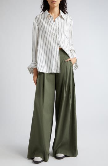 New Morning After Stripe Silk Button-Up Shirt