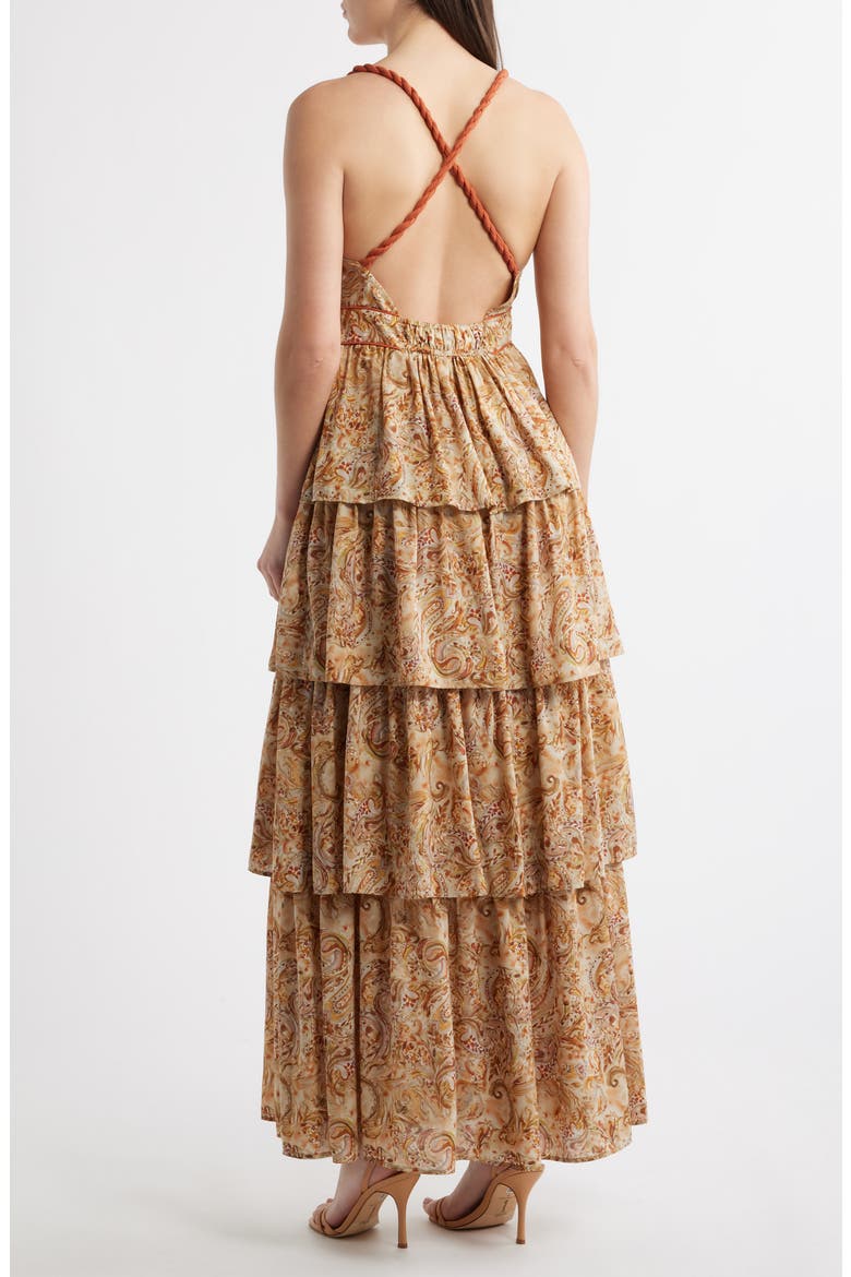 laurel tiered open-back maxi dress Linen Open-Back Maxi Dress