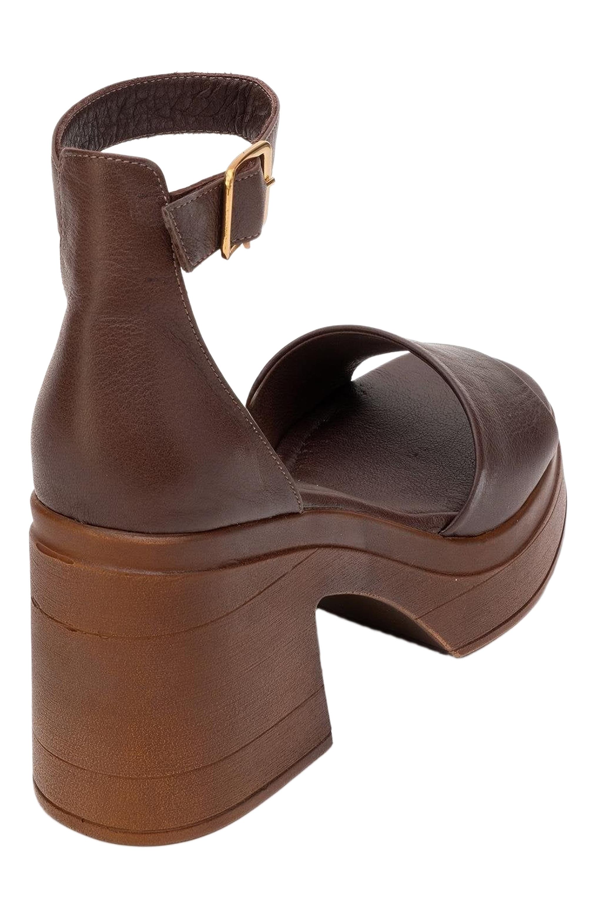 Forever & Always Shoes MARGOT Leather Platform Sandal, Alternate, color, Dark Brown Leather