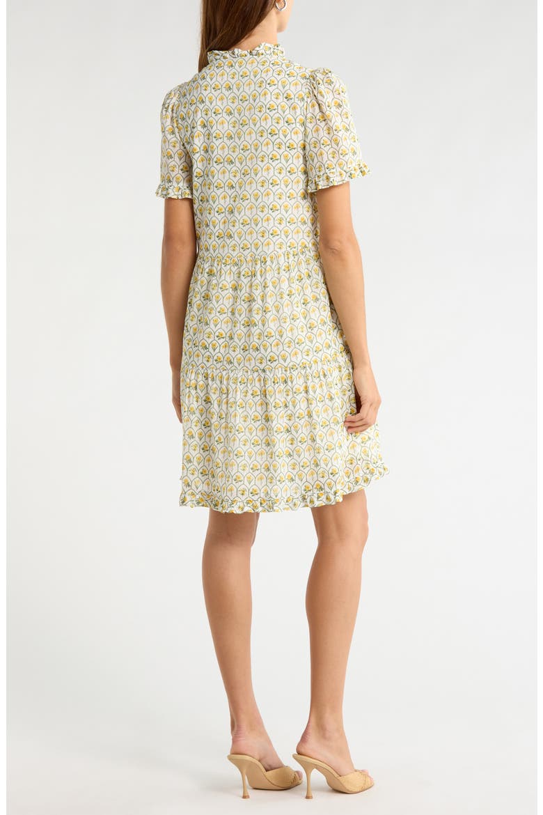 Trinny Floral Print Ruffle Dress, Alternate, color, WHITE-YELLOW