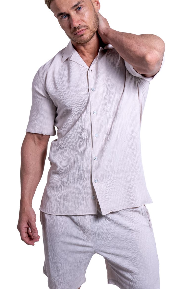 Everyday Cream White Short Sleeve Button-Up Shirt, Alternate, color, WHITE