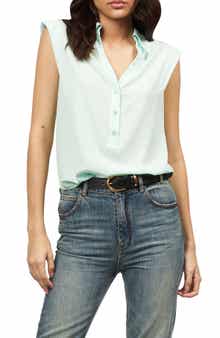 Equipment Nataly Padded Shoulder Sleeveless Silk Top