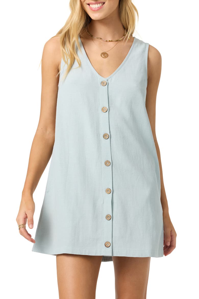 Sanders Button-Up Minidress, Main, color, CLOUD BLUE