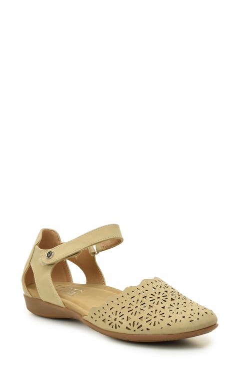 Laser Cut Ankle Strap Sandal (Women)