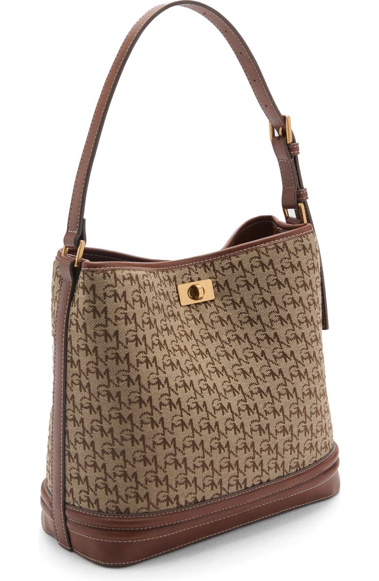 MANGO Medium Logo Jacquard Shopper Bag, Alternate, color,