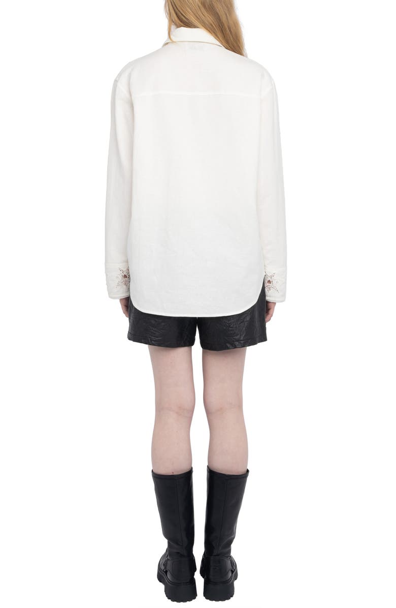 Zadig & Voltaire Morning Stitch Linen Blend Shirt, Alternate, color, 