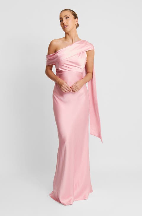 Drape One Shoulder Bridesmaid Dress