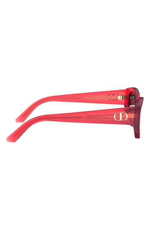 Dior Glow B1f 53mm Cat Eye Sunglasses In Shiny Bordeaux/blue