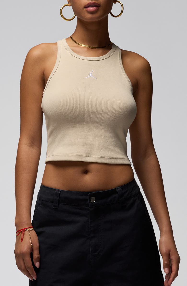 Jordan Essential Racerback Tank, Main, color, Rattan/ White