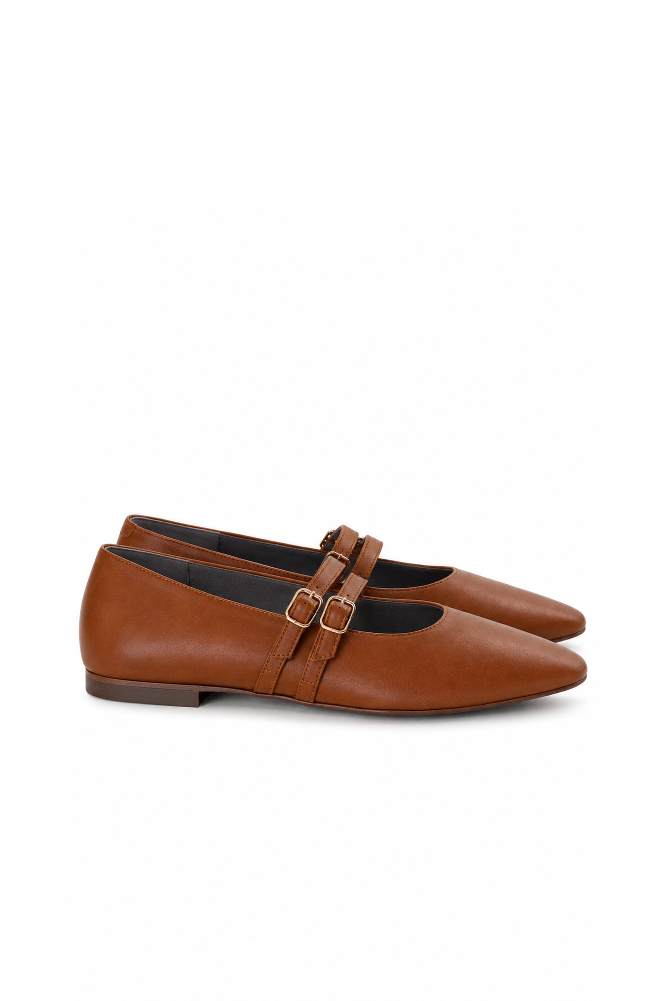 Amelie Double Strap Mary Jane Flat, Alternate, color, Cognac