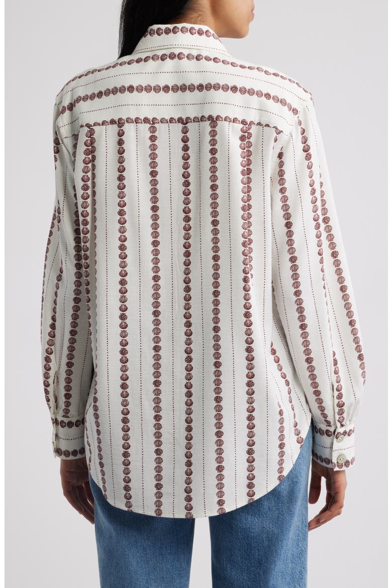 Boyfriend Button-Up Shirt, Alternate, color, SEASHELL STRIPE