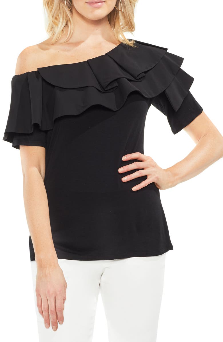 Vince Camuto One-Shoulder Ruffle Top, Main, color,