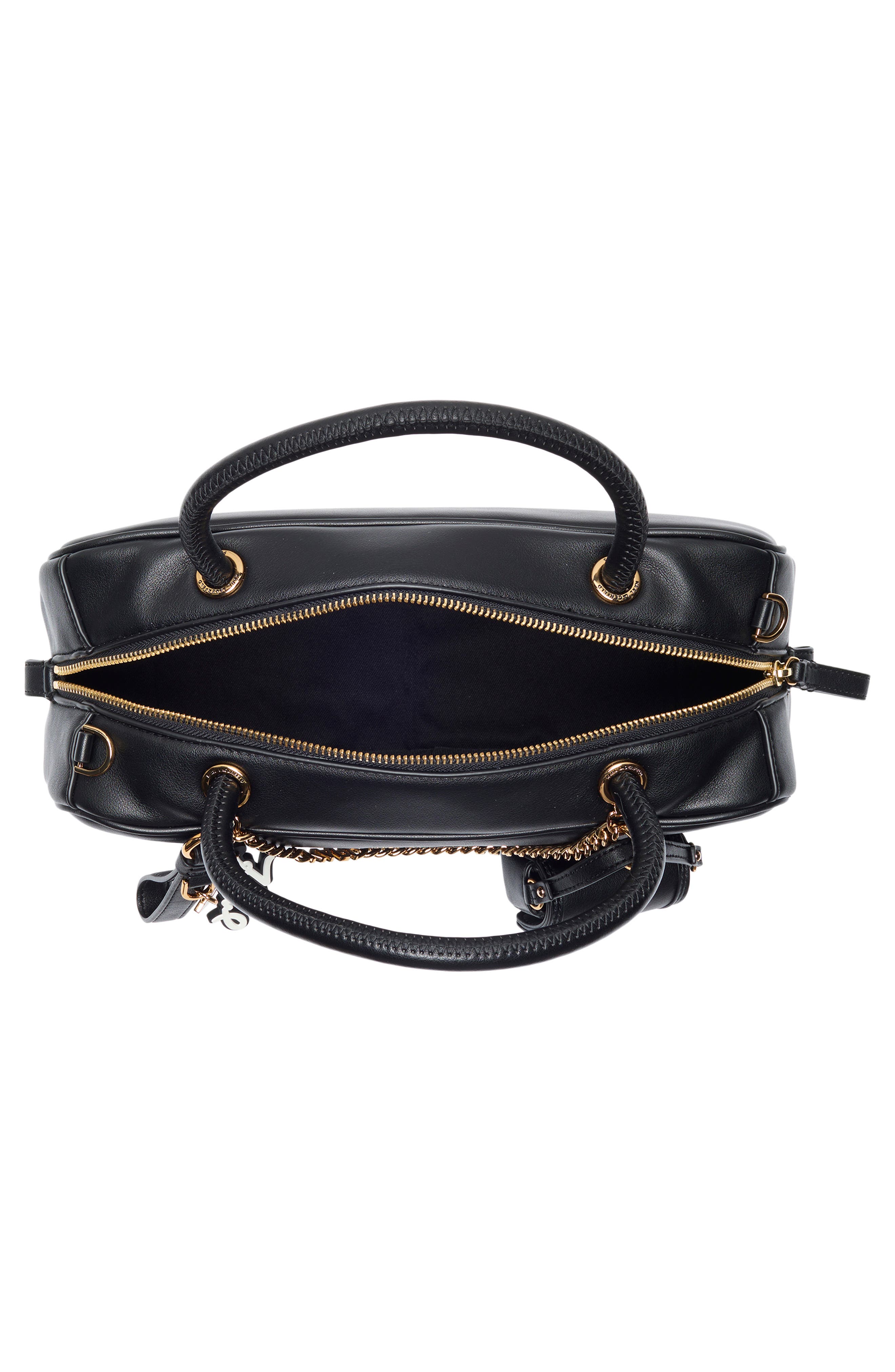 KARL LAGERFELD PARIS Zaylia Satchel Bag, Alternate, color, Black/ Gold