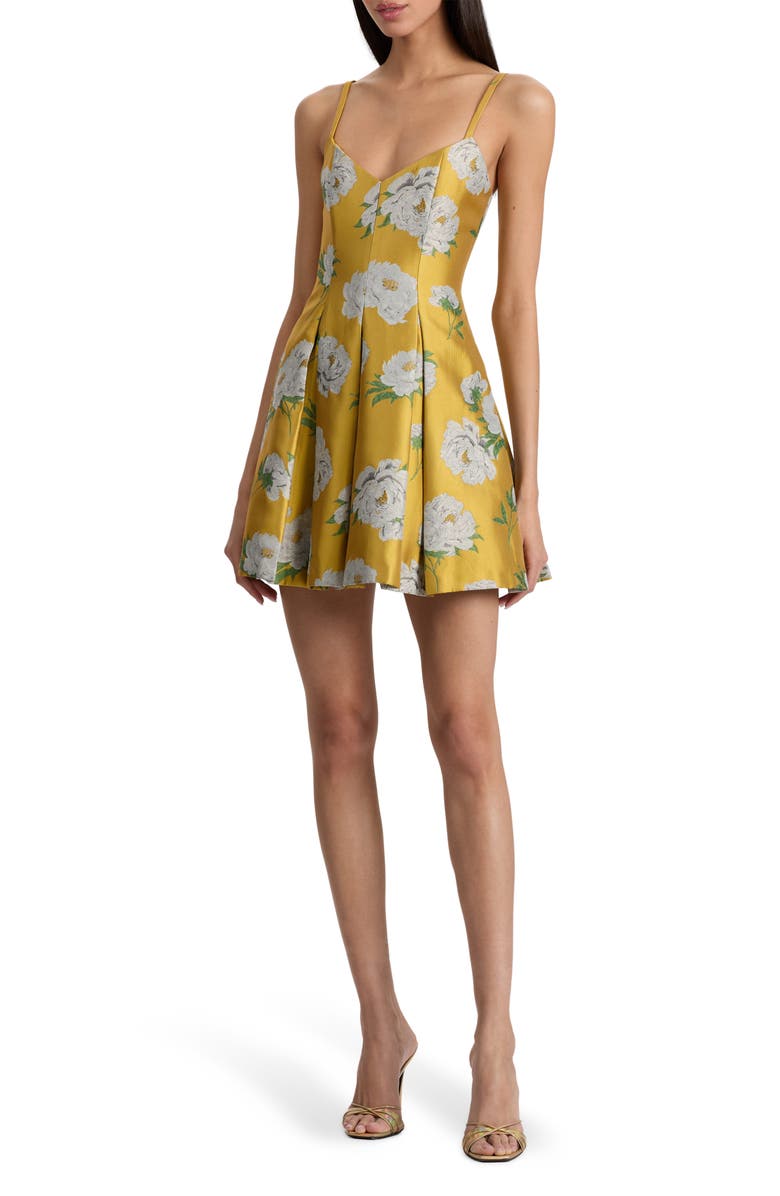 Alice + Olivia Isabelle Floral Minidress, Alternate, color, 