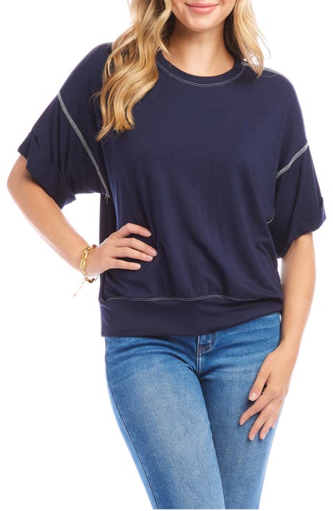 Cuffed Sleeve French Terry T-Shirt