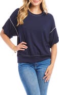 Karen Kane Cuffed Sleeve French Terry T-Shirt