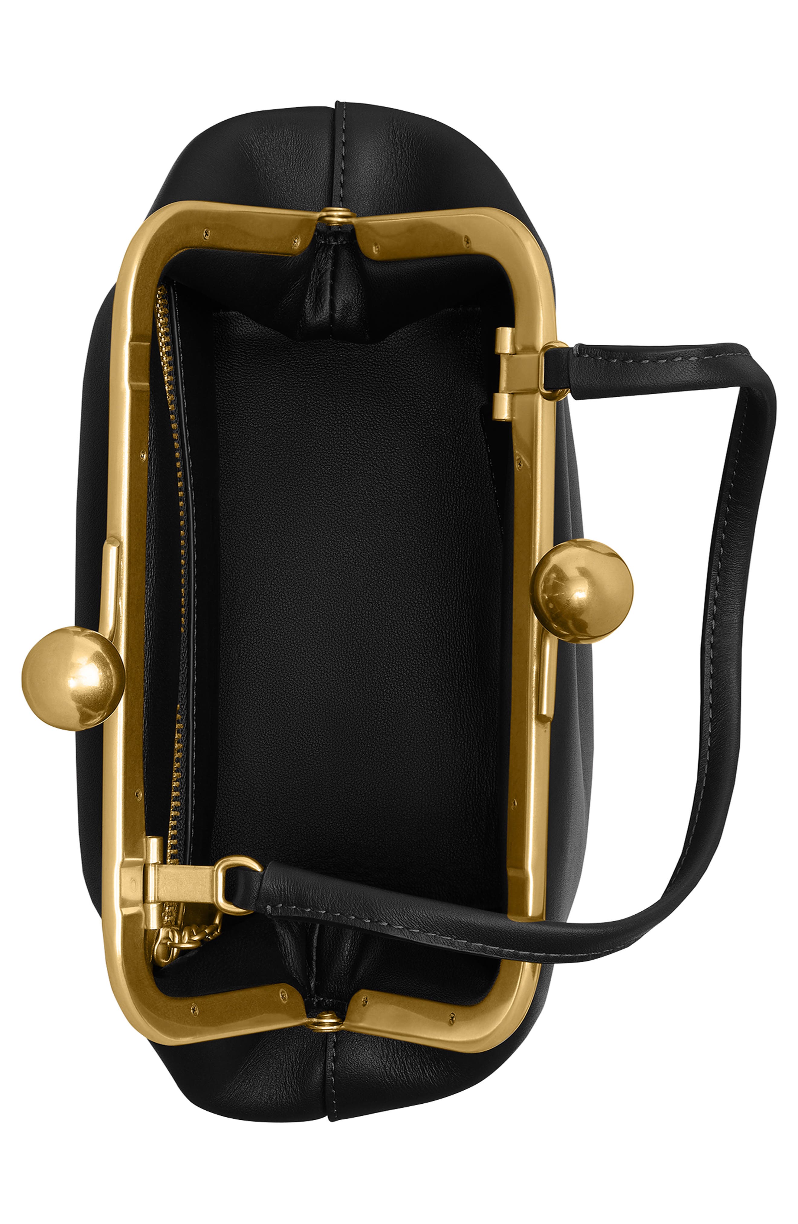 COACH Kisslock Frame Leather Bag, Alternate, color, 