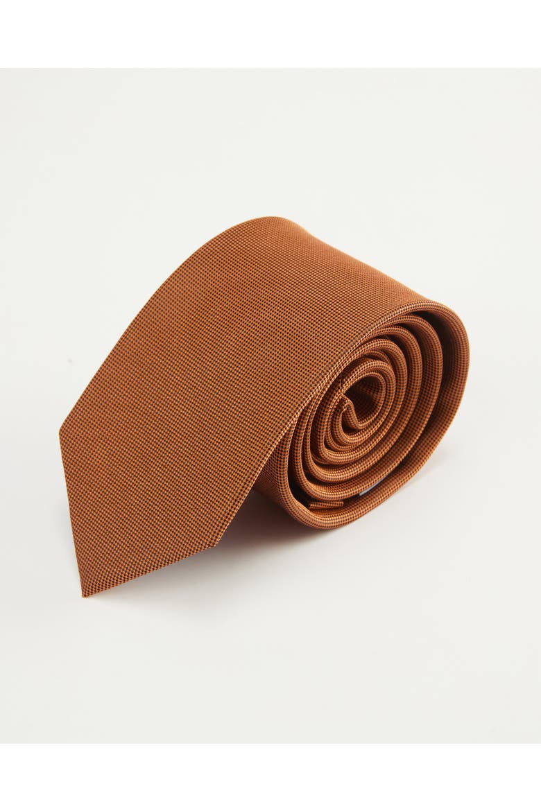 Twill Silk Tie, Main, color, Cinnamon Brown