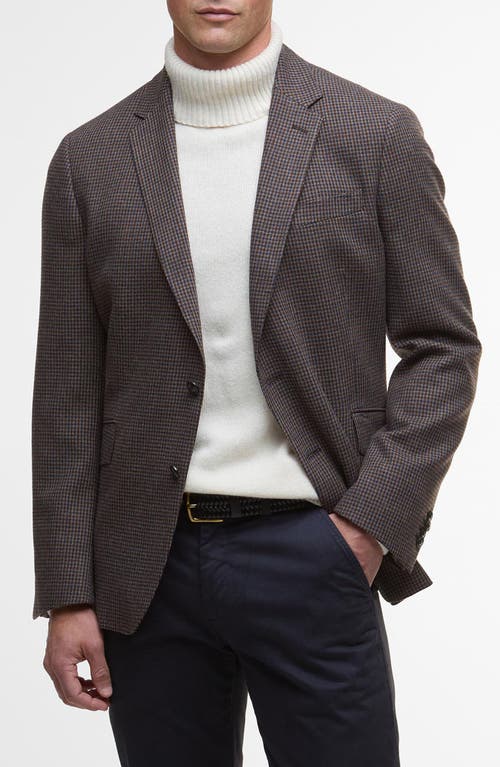 Barbour Holloway Micro Houndstooth Brushed Wool Blend Sport Coat In Brown