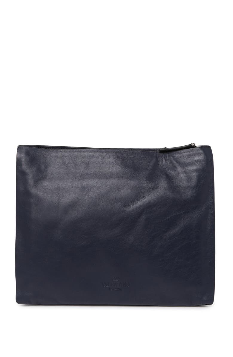 Valentino Leather Clutch, Alternate, color, 