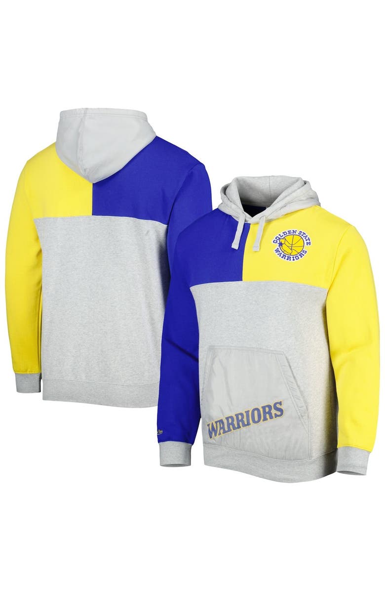 Mitchell & Ness Men's Mitchell & Ness  Heather Gray Golden State Warriors Tie-Breaker Pullover Hoodie, Main, color, Heather Gray