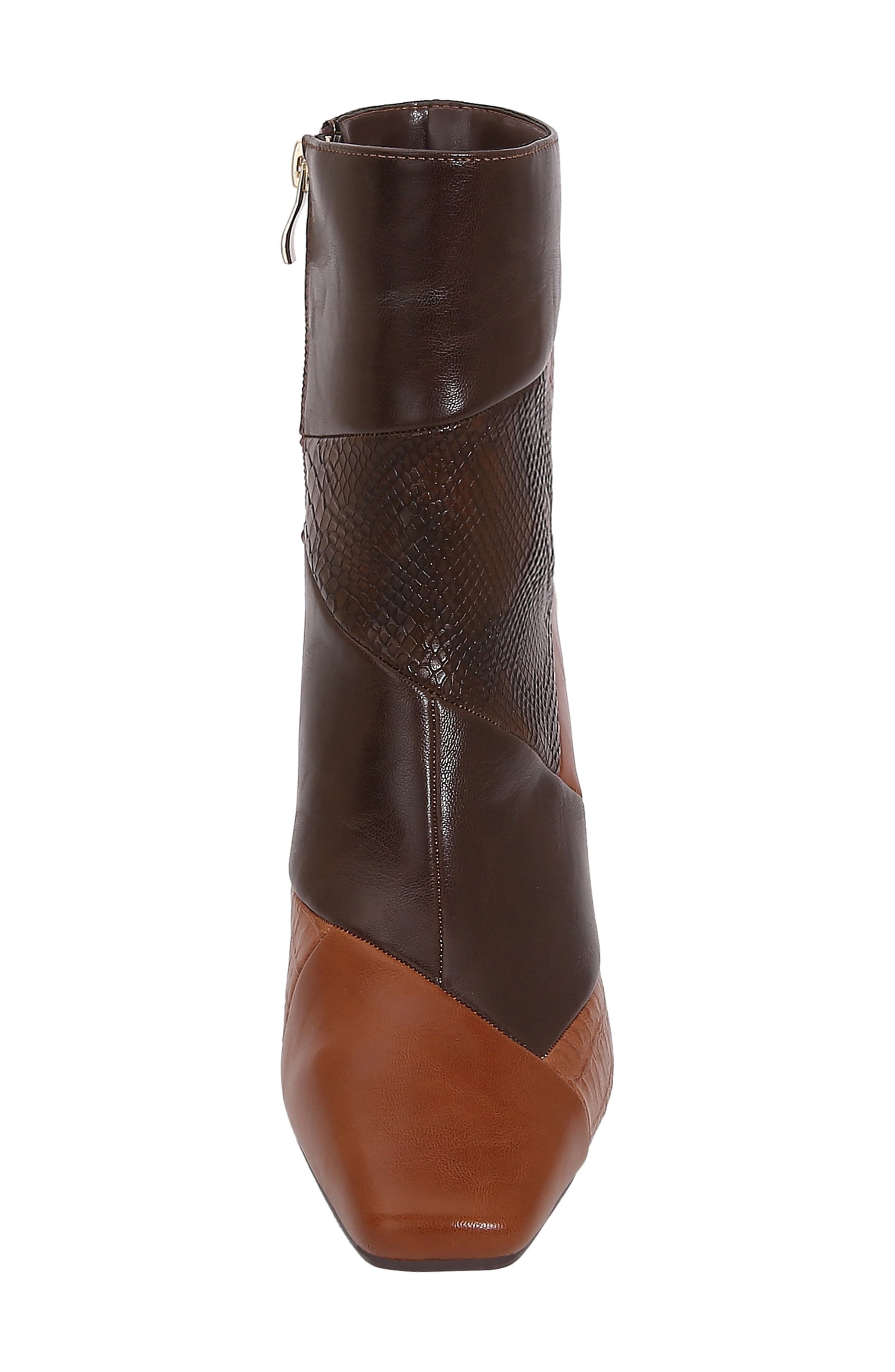 Leah Block Heel Bootie, Alternate, color, BROWN MULTI