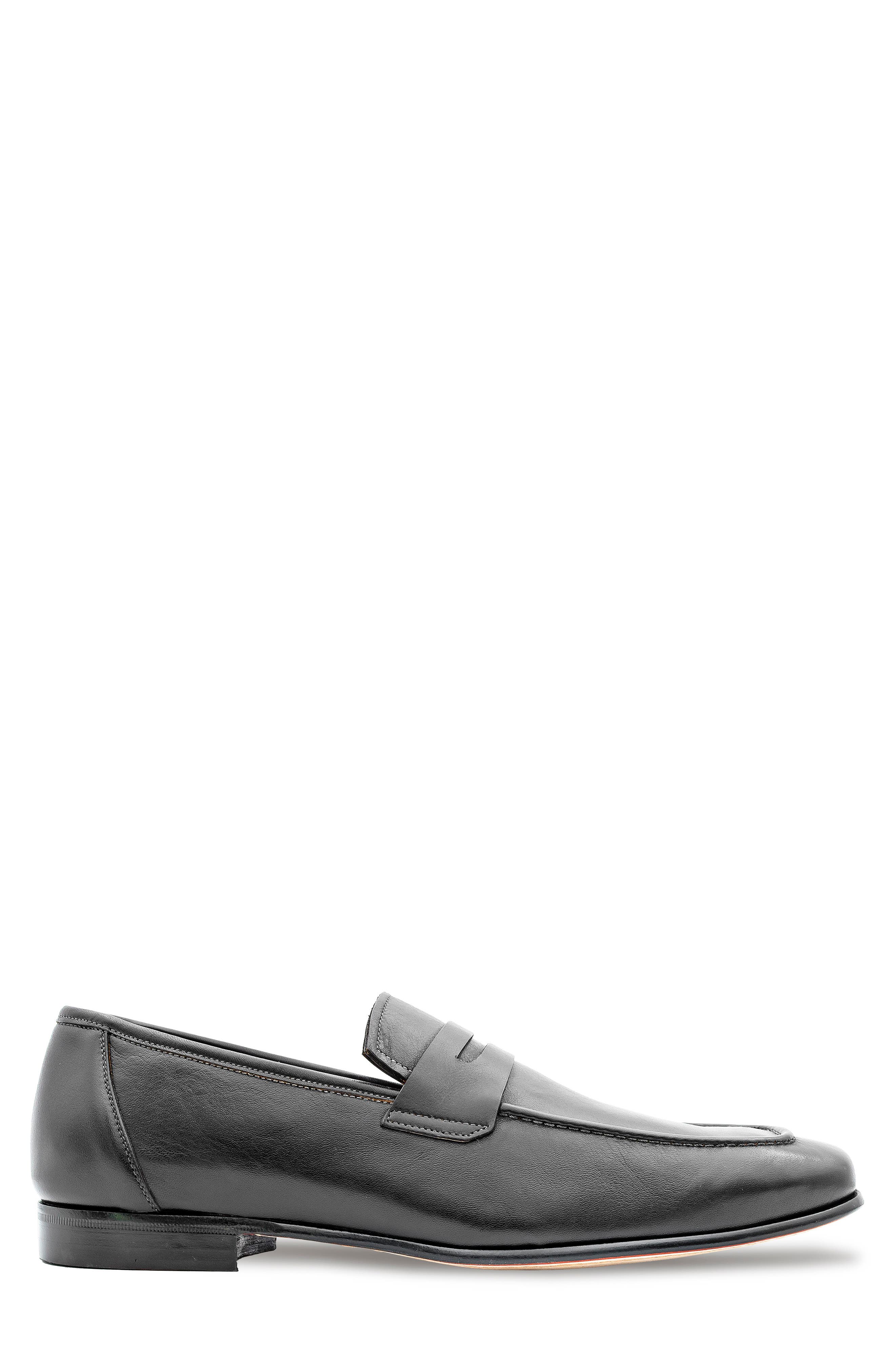 Mezlan Patina Penny Loafer, Alternate, color, Black