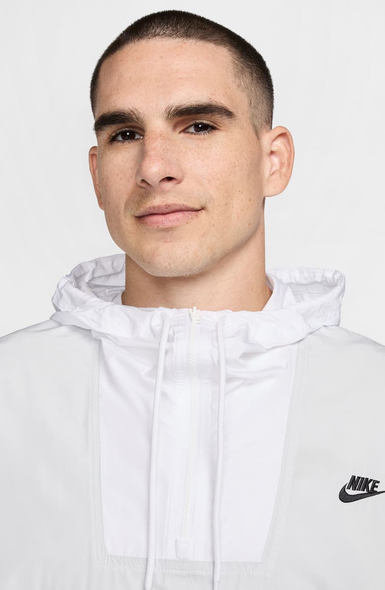 Nike Club Marina Water Repellent Hooded Anorak Jacket, Alternate, color, Photon Dust/ Black/ White