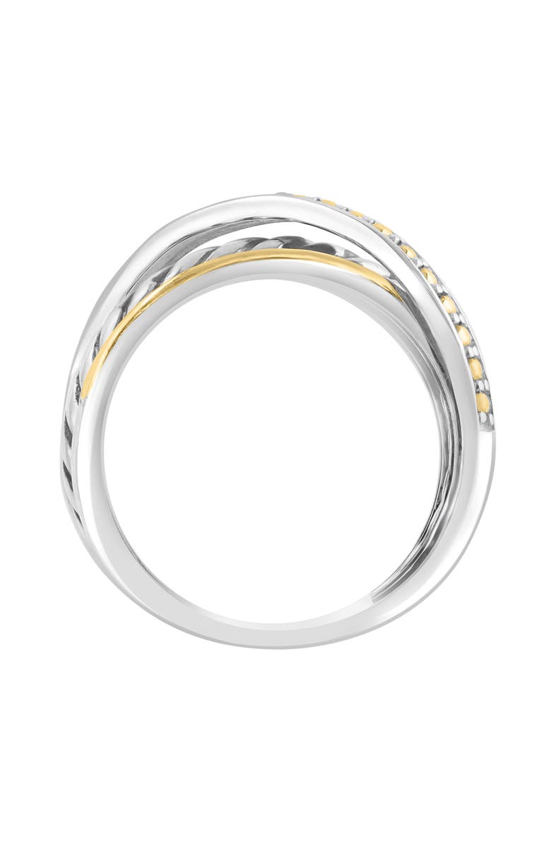 EFFY Sterling Silver & 18K Gold Crisscross Ring, Alternate, color, 