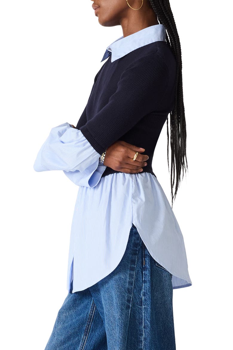 Lenny Mixed Media Sweater, Alternate, color, MIDNIGHT